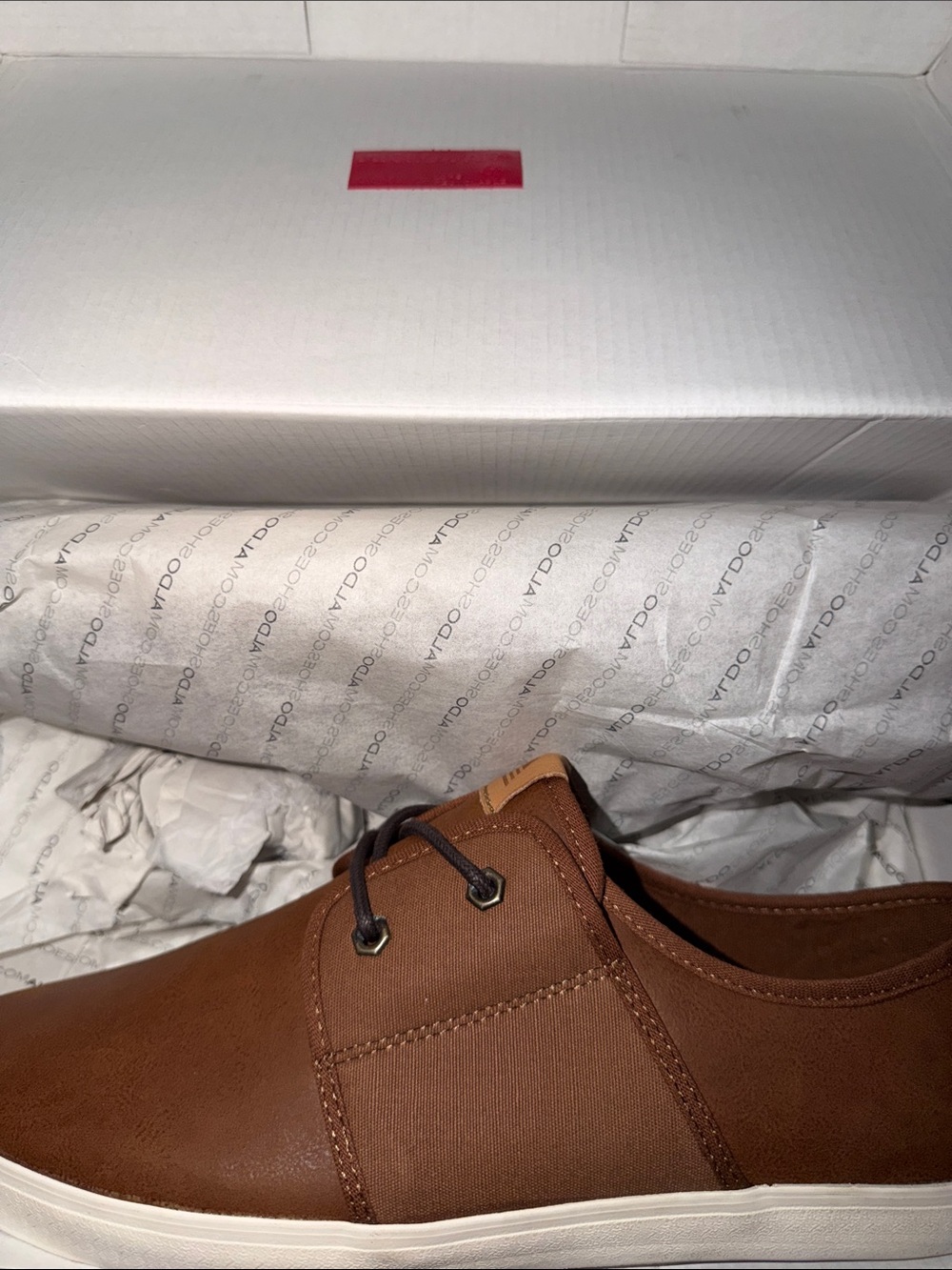 Aldo Brown Casual Slip-On Loafers with White Sole